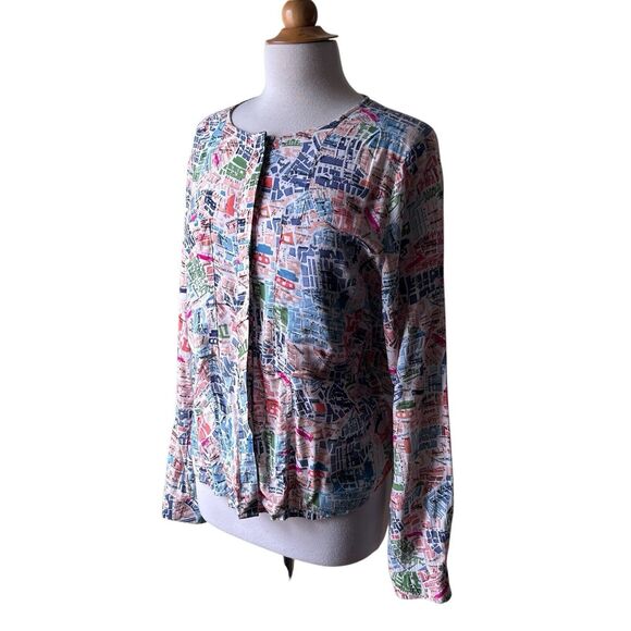 MAEVE Anthropologie Cartography London Map Print Blouse Shirt Top Size 10 - Picture 6 of 10